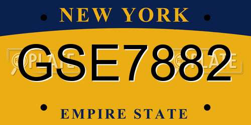GSE7882 New York License Plate