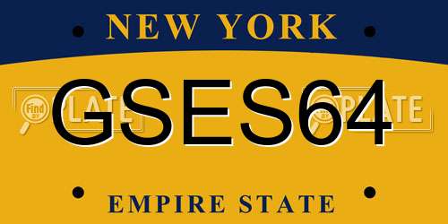GSES64 New York License Plate