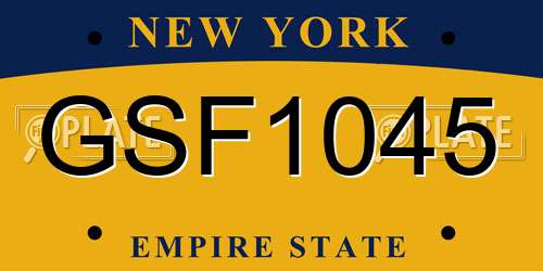 GSF1045 New York License Plate