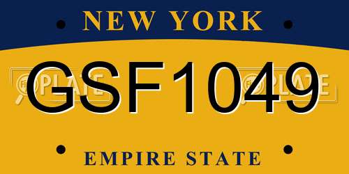 GSF1049 New York License Plate