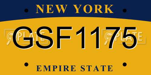 GSF1175 New York License Plate
