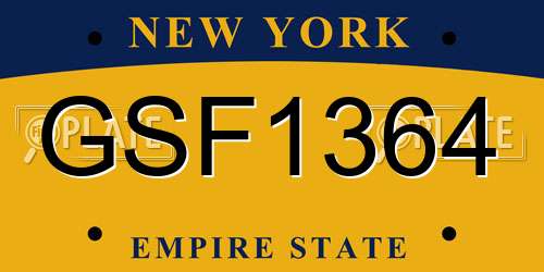 GSF1364 New York License Plate