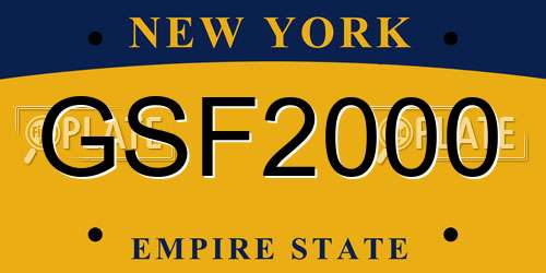 GSF2000 New York License Plate