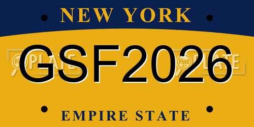 GSF2026 New York License Plate