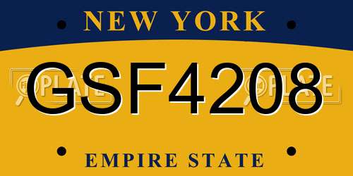 GSF4208 New York License Plate