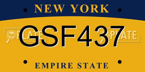 GSF437 New York License Plate