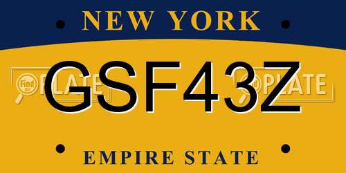 GSF43Z New York License Plate