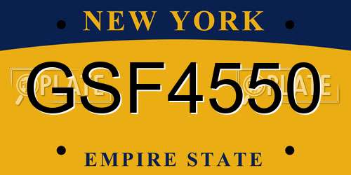 GSF4550 New York License Plate