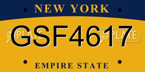 GSF4617 New York License Plate
