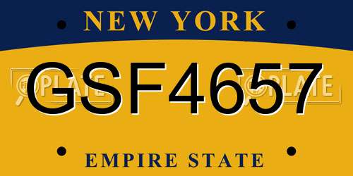 GSF4657 New York License Plate