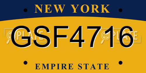 GSF4716 New York License Plate