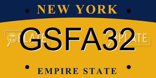 GSFA32 New York License Plate