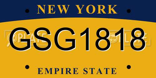 GSG1818 New York License Plate