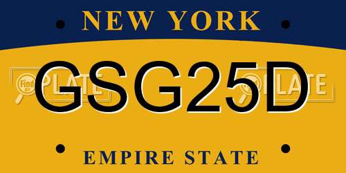 GSG25D New York License Plate