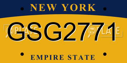 GSG2771 New York License Plate