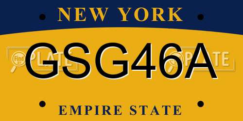 GSG46A New York License Plate