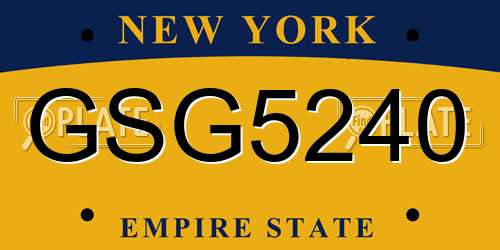 GSG5240 New York License Plate