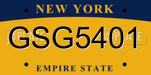 GSG5401 New York License Plate
