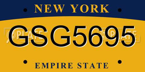 GSG5695 New York License Plate