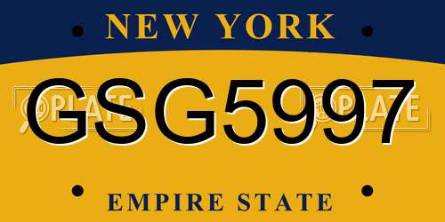GSG5997 New York License Plate