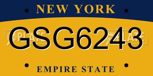 GSG6243 New York License Plate