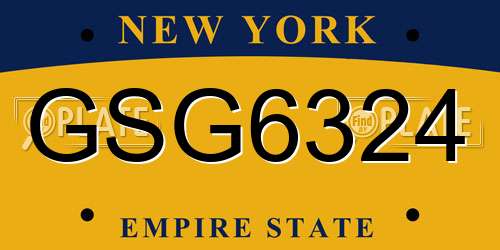 GSG6324 New York License Plate