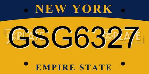 GSG6327 New York License Plate