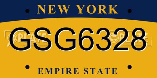 GSG6328 New York License Plate