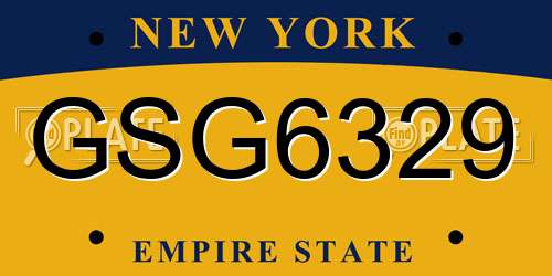 GSG6329 New York License Plate
