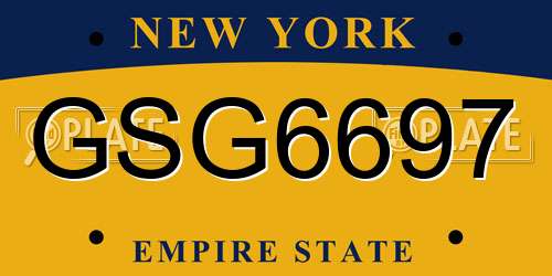 GSG6697 New York License Plate