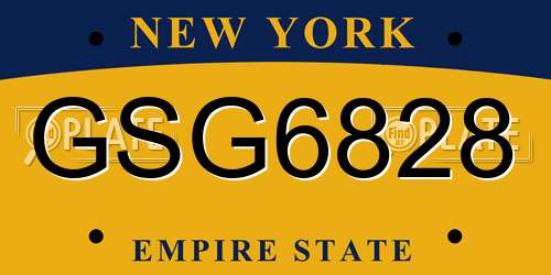 GSG6828 New York License Plate