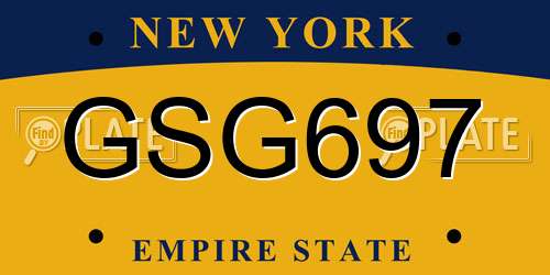 GSG697 New York License Plate