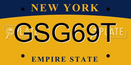 GSG69T New York License Plate