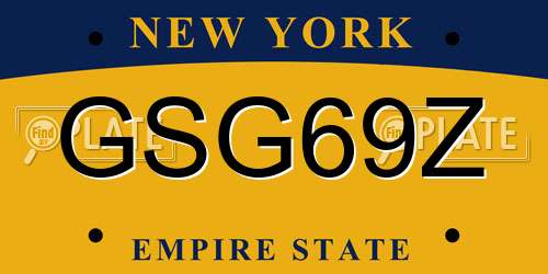 GSG69Z New York License Plate