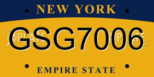 GSG7006 New York License Plate