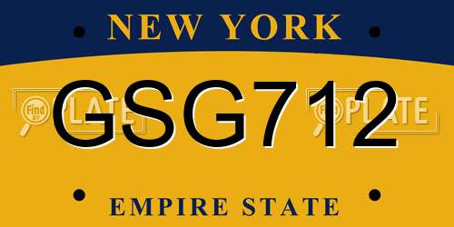 GSG712 New York License Plate