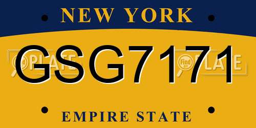 GSG7171 New York License Plate