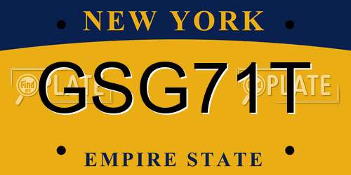 GSG71T New York License Plate