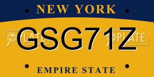 GSG71Z New York License Plate