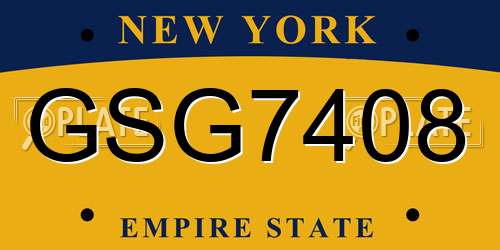 GSG7408 New York License Plate