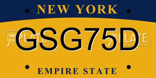 GSG75D New York License Plate