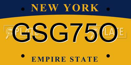 GSG75O New York License Plate