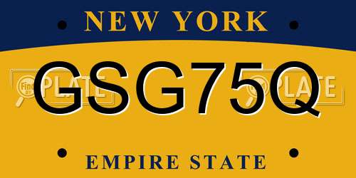 GSG75Q New York License Plate