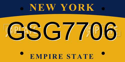 GSG7706 New York License Plate