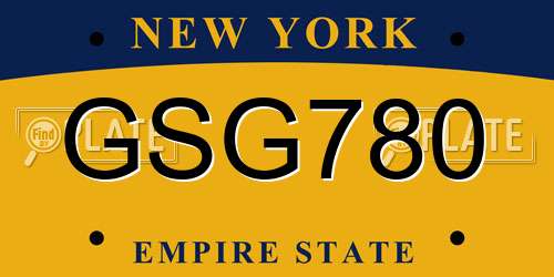 GSG780 New York License Plate