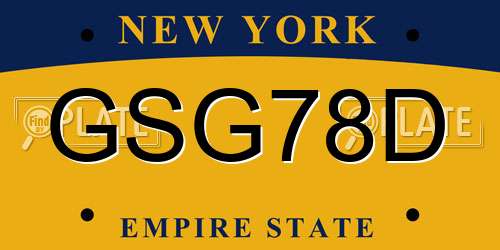 GSG78D New York License Plate