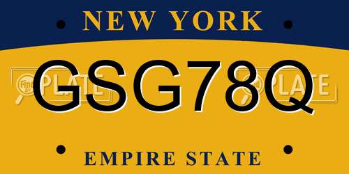 GSG78Q New York License Plate