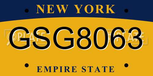 GSG8063 New York License Plate