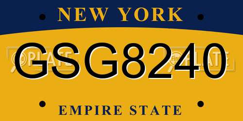 GSG8240 New York License Plate