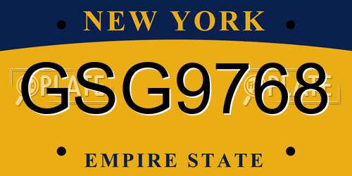 GSG9768 New York License Plate